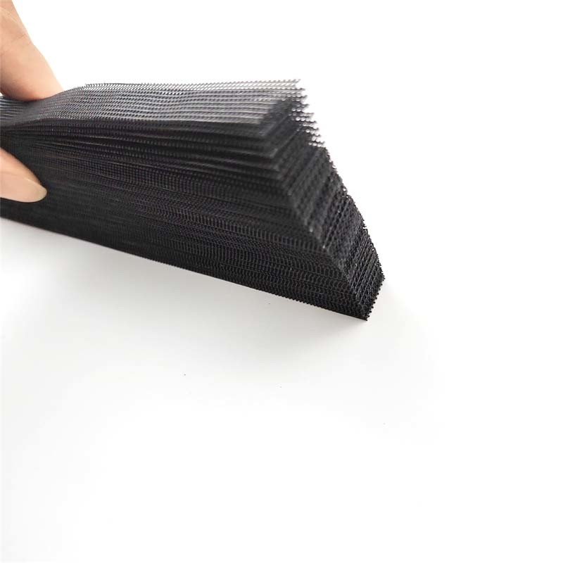 negro Retráctil de poliéster con malla plissé Plissé de pantalla de insectos Plegable Red para ventana y puerta