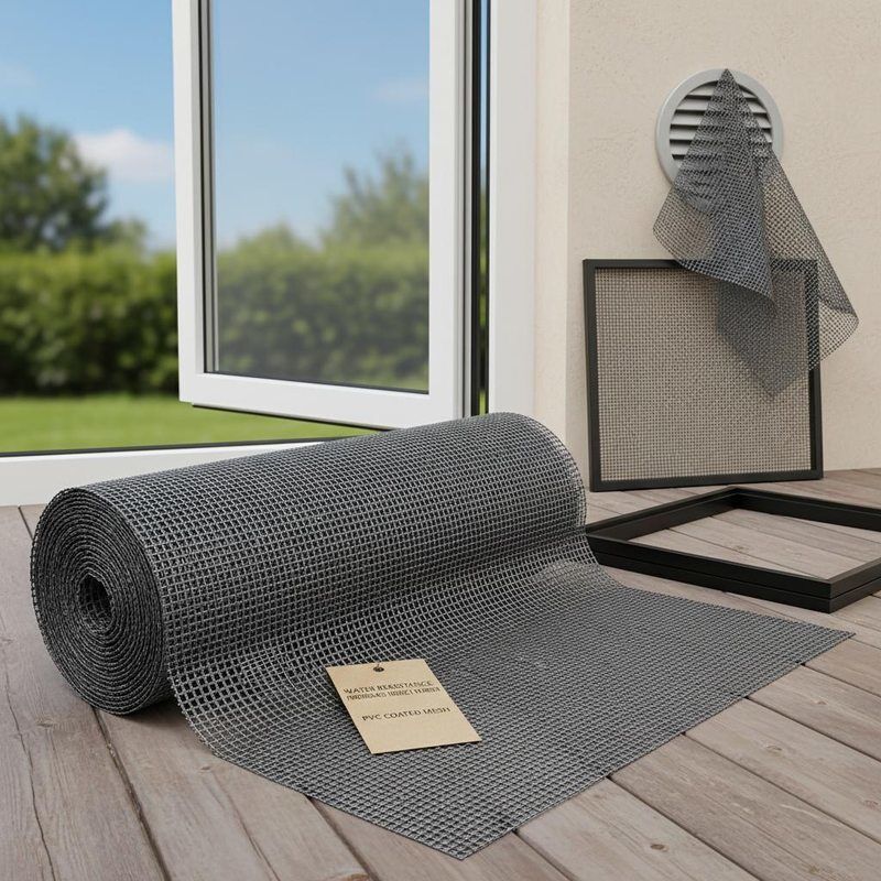 Resistencia al agua Fibra de vidrio Protección contra insectos malla recubierta de PVC Ideal para estructuras exteriores Puertas de ventanas y aberturas de ventilación