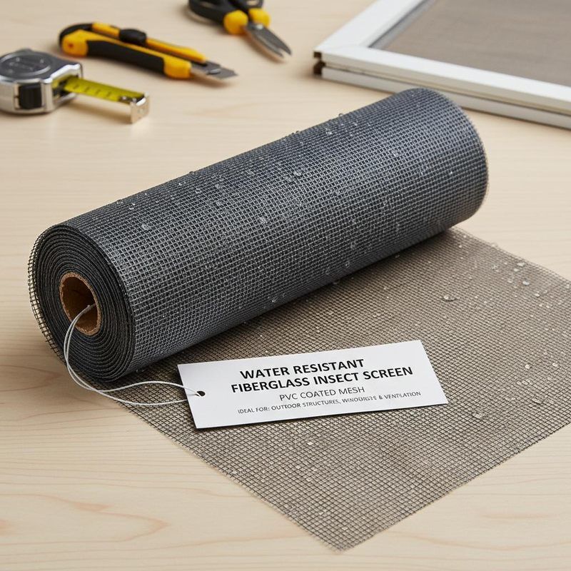 Resistencia al agua Fibra de vidrio Protección contra insectos malla recubierta de PVC Ideal para estructuras exteriores Puertas de ventanas y aberturas de ventilación