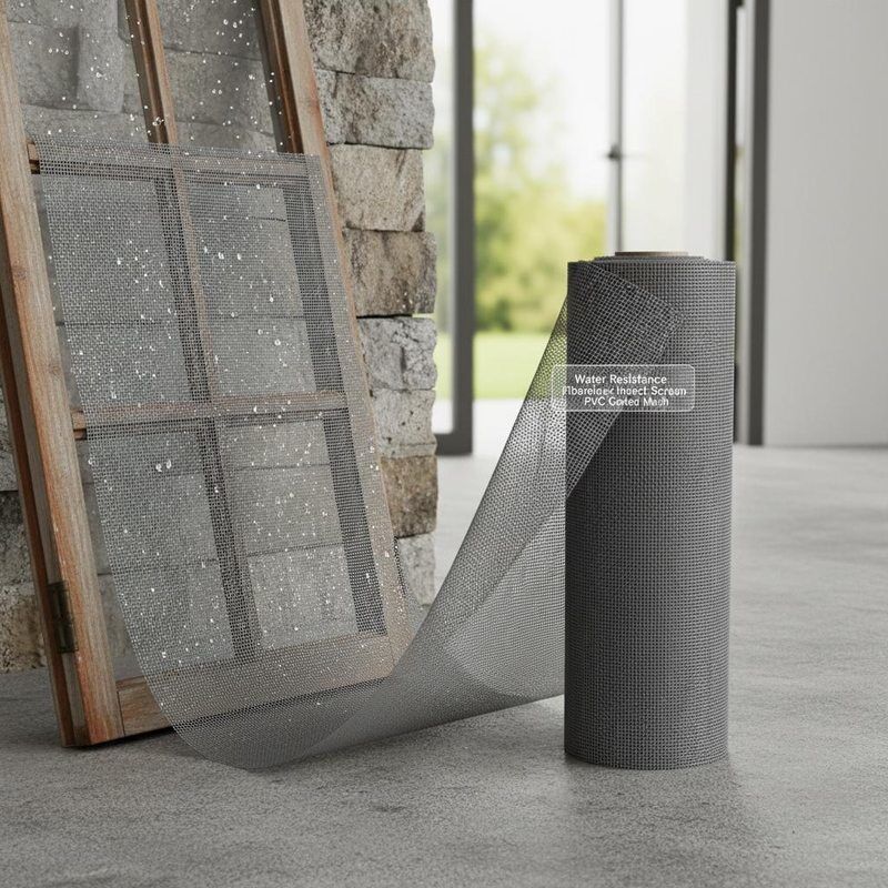 Resistencia al agua Fibra de vidrio Protección contra insectos malla recubierta de PVC Ideal para estructuras exteriores Puertas de ventanas y aberturas de ventilación