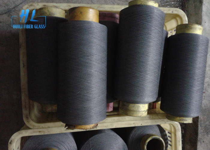 hilado revestido negro de la fibra de vidrio del PVC de 0.25m m ignífugo para la pantalla del insecto que teje