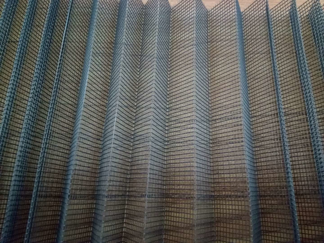 Malla plisada poliéster gris de la malla del color 17*15 para las puertas deslizantes