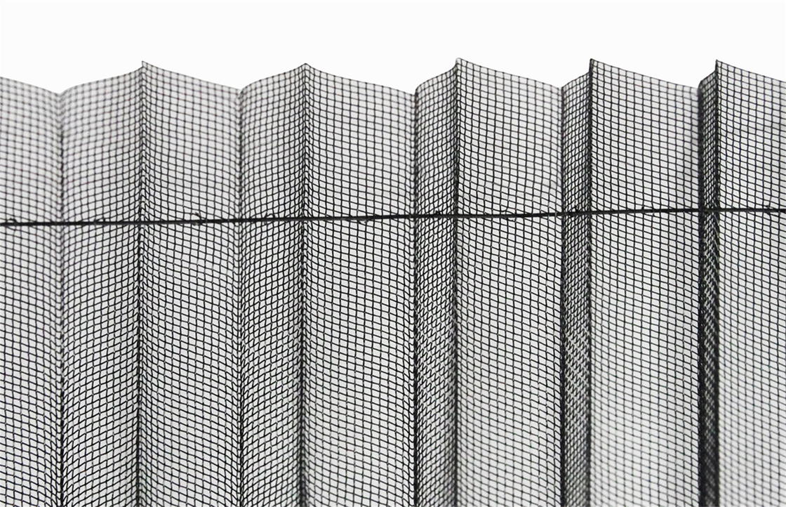 Malla plisada poliéster gris de la malla del color 17*15 para las puertas deslizantes