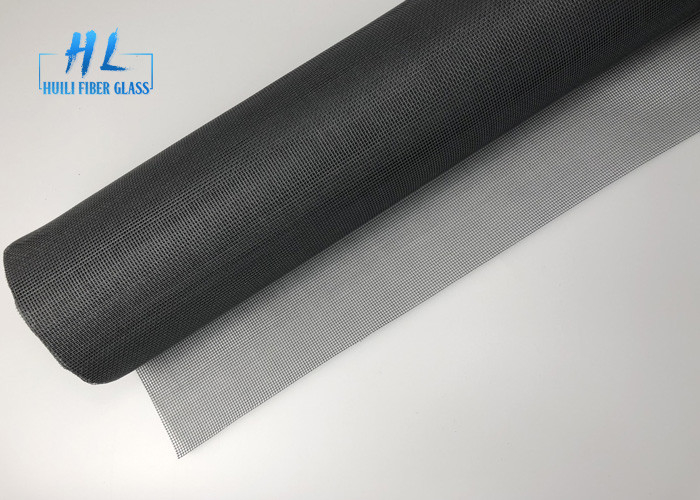 el PVC de los 48ft*100ft cubrió el color 18*16 del negro de la malla del mosquito de la fibra de vidrio 105g