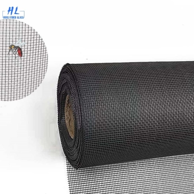 Tamaño de malla de 15 m pantalla de insectos de fibra de vidrio personalizable color negro