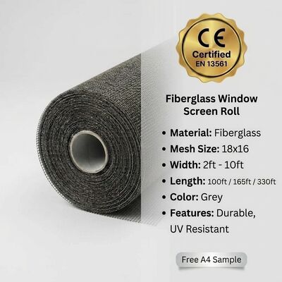 Rollo de malla de fibra de vidrio para ventana para protección contra mosquitos e insectos | Tamaños personalizados al por mayor de fábrica