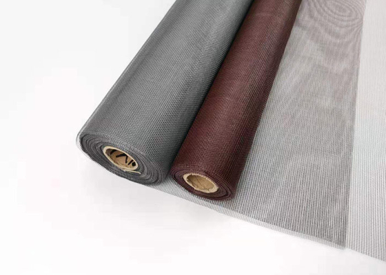armadura llana de la pantalla de la ventana de la fibra de vidrio del color de los 4ft*100ft Brown a prueba de polvo